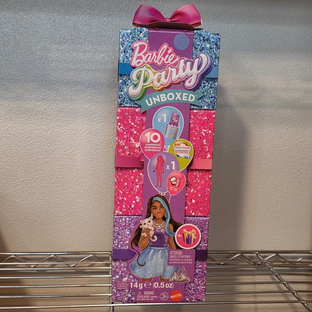 Barbie Party Unboxed Doll Set 10 Surprises Color Change Mattel